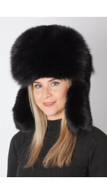 Schwarzfuchspelz Mütze - russischen Stil